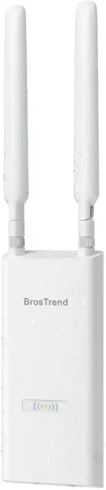 BrosTrend AC1200 Outdoor WLAN Access Point Hohe Reichweite, Gigabit Wireless WiFi Access Point IP65 Wetterfester, DualBand 5GHz + 2.4GHz WLAN AP Unterstützung für 802.3af PoE, mit Passive PoE Injektor