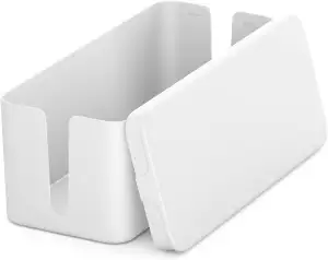 deleyCON Kabelmanagement Box Kabel Organizer Box Kabelkasten 32,7cm x 13,5cm x 1