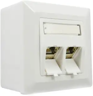 ProfiPatch Netzwerkdose Aufputz Cat6A Aufputzdose und Unterputz 500MHz Keystone LAN Dose CAT7,CAT6A,CAT6,CAT5 2 Port RJ45 Anschluss Oben hinten POE LAN Steckdose Aufputz geschirmt rj45 dose weiß
