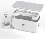 Kabelbox mit Verdeckte Steckdosenleiste 3680W/16A + 1050J Überspannungsschutz + 2M Kabel, BEVA Integrierte Mehrfachsteckdose 6 Steckdosen+3 USB-A+ 1 USB-C (15W) mit Schalter, Mehrfachstecker Weiß