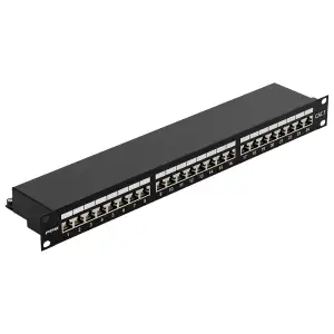 FGB CAT 7 Patchpanel Verteilerfeld 24 Port - 19" Zoll Rackeinbau Servermontage R