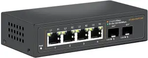2.5G Unmanaged Ethernet Switch mit 4 x 2.5G Base-T Ports und 2 x 10G SFP Uplink 