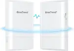 BrosTrend 5GHz 867Mbit/s WLAN Bridge Outdoor CPE, 1KM Langstrecken WiFi Bridge Point-to-Point, Plug & Play WLAN LAN Brücke mit Passiver PoE Adapter, IP65 Richtantenne LAN Brücke für PTP/PTMP, 2-Pack