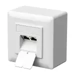 FGB CAT6a Universal Netzwerkdose Anschlussdose Datendose Netzwerkbuchse 2 Port RJ45 Geschirmt Aufputz oder Unterputz 10 Gigabit Ethernet Netzwerk LAN Dose Für Netzwerkkabel Verlegekabel Weiß