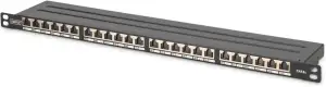 DIGITUS Patch Panel RJ-45 X 24 Schwarz RAL 9005 0.5U 48,3 cm 19"