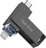 Levida USB Stick für Phone 256GB,Speicherstick USB 3.0 (Ohne APP),Fotostick, Memory Stick 3 in 1,Photostick,Flash Drive für iOS,Pad,OTG Android Handy,Laptop,Pc(Schwarz)