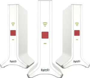 Fritz!Mesh Set 4200 3er-Set (3X Fritz!Repeater, ideal für Internetrouter oder Glasfasermodem (ONT), WLAN-Abdeckung für 5-7 Räume, Triband Wi-Fi 6 mit bis zu 4.200 MBit/s, deutschsprachige Version)