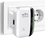 WiFi Extender Booster, WLAN Verstärker 300 Mbit/s 2.4 GHz, WiFi Repeater, WLAN Repeater mit Ether...