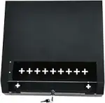 5HE Netzwerkschrank flach 140 mm tief - Schwarz