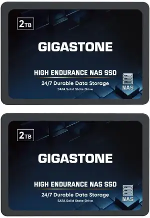 Gigastone NAS SSD 2TB SSD Festplatte (2er-Pack) TLC Hohe Dauerhaltbarkeit SSD für 24/7 Dauerbetri...