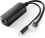REVODATA Gigabit PoE Splitter 12V/2A DC 5.5 * 2.1mm Stecker, 48V PoE zu DC 12V/2A Ausgang, 10/100...