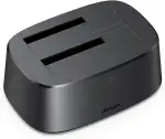 UGREEN Festplatten Dockingstation, USB 3.0 HDD Docking Station für 2,5''/3,5'' SATA HDD & SSD, 5Gbps Dual Bay Festplatten Adapter unterstützt Offline-Klonen und UASP