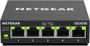 NETGEAR GS305E Managed Switch 5 Port Gigabit Ethernet LAN Switch Plus (Plug-and-