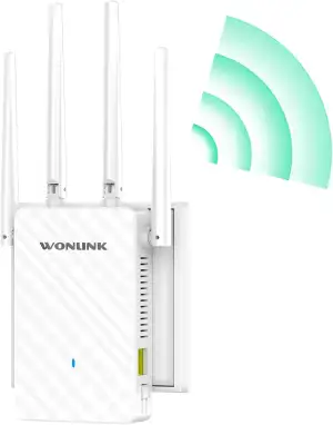 WLAN-Verstärker, 1200 Mbps Dual-Band WLAN Repeater mit 4X Antennen, 1x LAN/WLAN-