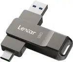 Lexar D40E 128 GB Dual Drive USB 3.2 Gen 1 Type-C Jump Drive, USB-C Flash Drive, Metallgehäuse, schwenkbares Design, Thumb Drive, Kompatibel mit iPhone 17,Titangrau