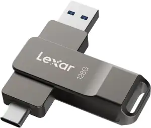 Lexar D40E 128 GB Dual Drive USB 3.2 Gen 1 Type-C Jump Drive, USB-C Flash Drive,