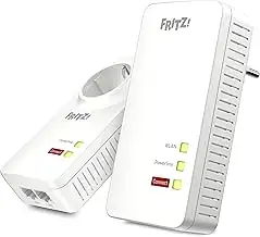 FRITZ!Powerline 1260/1220 WLAN Set (WLAN-Access Point, ideal für Media-Streaming