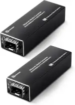 EIN Paar Gigabit Glasfaser Ethernet Medienkonverter LWL 1.25G SFP Slot zu RJ45 Kompatibel mit 100/1000BASE-SX Mini Medienkonverter FX Port Supports Hot-Swappable