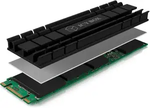 ICY BOX Flacher M.2 Kühler mit 5 mm Bauhöhe für M.2 SSD (2280), PS5 kompatibel, 