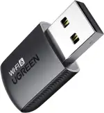 UGREEN WLAN Stick für PC AX900 WiFi 6 Primär WLAN Adapter PC Dual Band 2,4G/5GHz, eingebauter Treiber, OFDMA+MU-MIMO, WPA2-PSK, USB WLAN Stick kompatibel mit Windows 11/10.