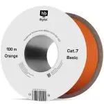 HB-DIGITAL 100m CAT 7 Netzwerkkabel LAN Kabel Verlegekabel Ethernet Installationskabel AWG23 10 Gbit/s S/FTP LSZH BauPVO Eca Datenkabel Simplex - Orange