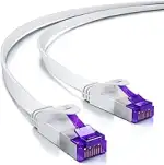 deleyCON 3,0m Flaches Cat7 Netzwerkkabel (Cat 7 mit 10 Gbit/s) Gigabit LAN - RJ45 Ethernet Patchk...