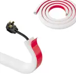 Kabelkanal Weiß Selbstklebend Flexibel 3M Kabelbrücke Boden Aussenbereich Wetterfest Zum Verstecken von Kabeln an der Wand Cable Hider Leicht zu Schneiden Montage für Haus Büro Schule