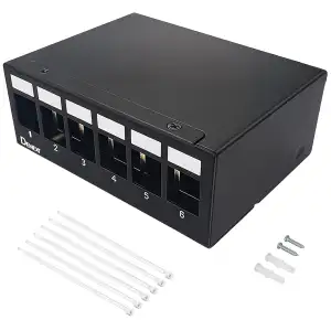 6 Port Patchpanel Patchfeld für 14,9 mm x 17 mm Keystone Module Kompatibel mit E