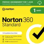 Norton 360 Standard 2026 | 1 Gerät | 1-Jahres Abonnement mit automatischer Verlängerung | Aktivierungscode per Email