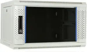 4HE Netzwerkschrank (Serverschrank) 19 Zoll Wandmontage - mit Glastür - Weiß - (