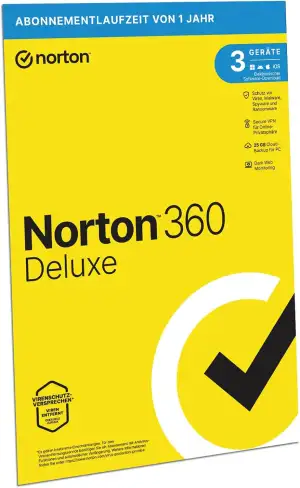 Norton 360 Deluxe 2026 | 3 Geräte | 1 Jahr | Aktivierungscode in Originalverpackung