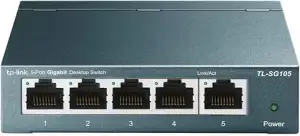TP-Link TL-SG105 5-Ports Gigabit Netzwerk Switch (bis 2000 MBit/s im Vollduplexm