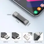 USB C OTG Stick 128GB RAOYI USB 3.0 Type C Stick Dual USB Speicherstick 2-IN-1 Flash Laufwerk 128 GB für Tablet/Smartphone/Android/PC/Laptop/Windows/IOS (Schwarz)