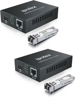 ipolex Gigabit Ethernet Medienkonverter, 1,25G SFP Port Glasfaser Medienkonverte