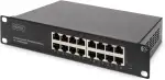 DIGITUS Gigabit Ethernet Netzwerk-Switch - 10 Zoll - 16 Ports - Unmanaged - Backplane 32 Gbps - Auto MDI/MDI-X - Schwarz