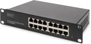 DIGITUS Gigabit Ethernet Netzwerk-Switch - 10 Zoll - 16 Ports - Unmanaged - Back