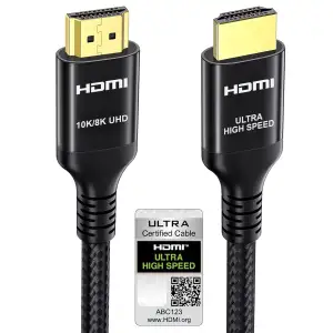 Etseinri 10K 8K HDMI 2.1 Kabel 2M, Zertifiziert 48Gbps Ultra High Speed HDMI® Kabel 4K 240Hz 165Hz 144Hz 120Hz 0.01ms eARC HDCP2.3 HDR 10+ Dolby Atmos Vision für Gaming Monitore TV Projektor