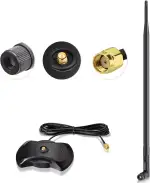 Eightwood 2.4G/5.8G WiFi Antenne RP-SMA Antenne 12dBi Tilt-and-Roll WiFi Antenna mit Basis Magnetica für WLAN Schede PCI WLAN Router Wirelesse Bluetooth ZigBee