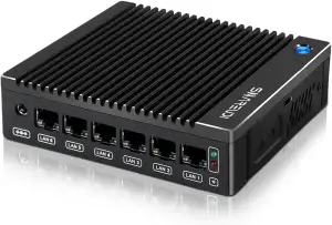 Fanless Micro Firewall Appliance, Firewall Mini PC Intel N3710 4C/4T, 6 x Intel 