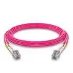 10Gtek [2 Stück] LC zu LC OM4 Multimode Duplex 0.5-Meter, LWL Glasfaser Patchkabel Fibre Optic Patch Cable 50/125μm LSZH für MMF SFP SFP+ Transceiver, Magenta