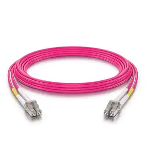 10Gtek [2 Stück] LC zu LC OM4 Multimode Duplex 0.5-Meter, LWL Glasfaser Patchkabel Fibre Optic Patch Cable 50/125μm LSZH für MMF SFP SFP+ Transceiver, Magenta
