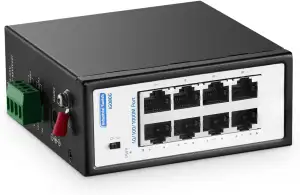 8-Port Mini-Gigabit-Industrieswitch, 100/1000 Mbit/s Ethernet, DIN-Schiene und W
