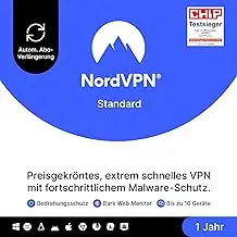 NordVPN Standard, 10 Geräte, 1 Jahr, VPN & Cybersicherheit, Amazon Abonnements