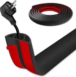 Kabelkanal Boden 3m Selbstklebend Bodonkabelabdeckung, Flexible Kabelabdeckung zur Verhinderung von Stolperfallen, Geeignet für Zuhause, Büro, Fabrik, Lagerhalle und andere Orte