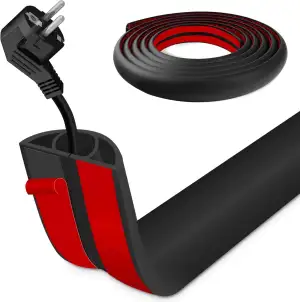 Kabelkanal Boden 3m Selbstklebend Bodonkabelabdeckung, Flexible Kabelabdeckung zur Verhinderung von Stolperfallen, Geeignet für Zuhause, Büro, Fabrik, Lagerhalle und andere Orte