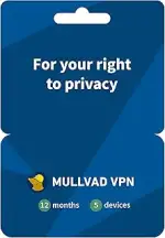 Mullvad VPN | VPN 12 Monate für 5 Geräte | Mehr Datenschutz mit einer intuitiven VPN-Software