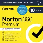 Norton 360 Premium + Utilities Ultimate 2026 | 10 Geräte | 1 Jahr |Aktivierungscode per Email