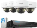 Reolink 4K 8-Kanal Dome PoE Überwachungskamera Set Aussen mit IK10 Vandalismusschutz, Farbnachtsicht, Integrierter 2TB HDD, Intelligenter Personen-/Fahrzeug-/Tieralarme, 2-Wege-Audio, IP67, RLK8-800V4