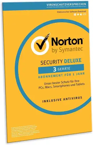 Norton Security Deluxe 2019 | 3 Geräte | 1 Jahr | PC/Mac/iOS/Android | Download, Aktivierungscode in Frustfreier Verpackung