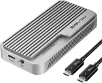ACASIS 80Gbps M.2 NVMe SSD Gehäuse mit Cooling Fan, 80Gbps Nvme Gehäuse Compatible mit Thunderbolt 5/USB4 V2.0, MacBook Pro M4/M4 Pro und M4 Max, Mac mini M4 (TBU 501 PRO-EU) (Sliver)